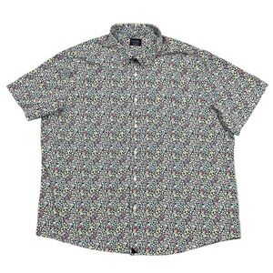 UNTUCKit Britton Shirt XXXL Floral Button Down Navy Short Sleeve Stretch